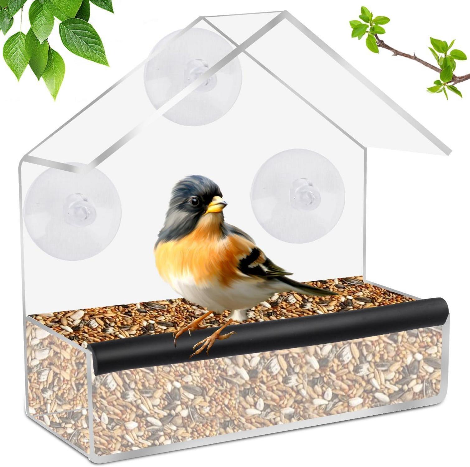 Vogelhaus Fenster Futterhaus Vögel Glas Befestigen