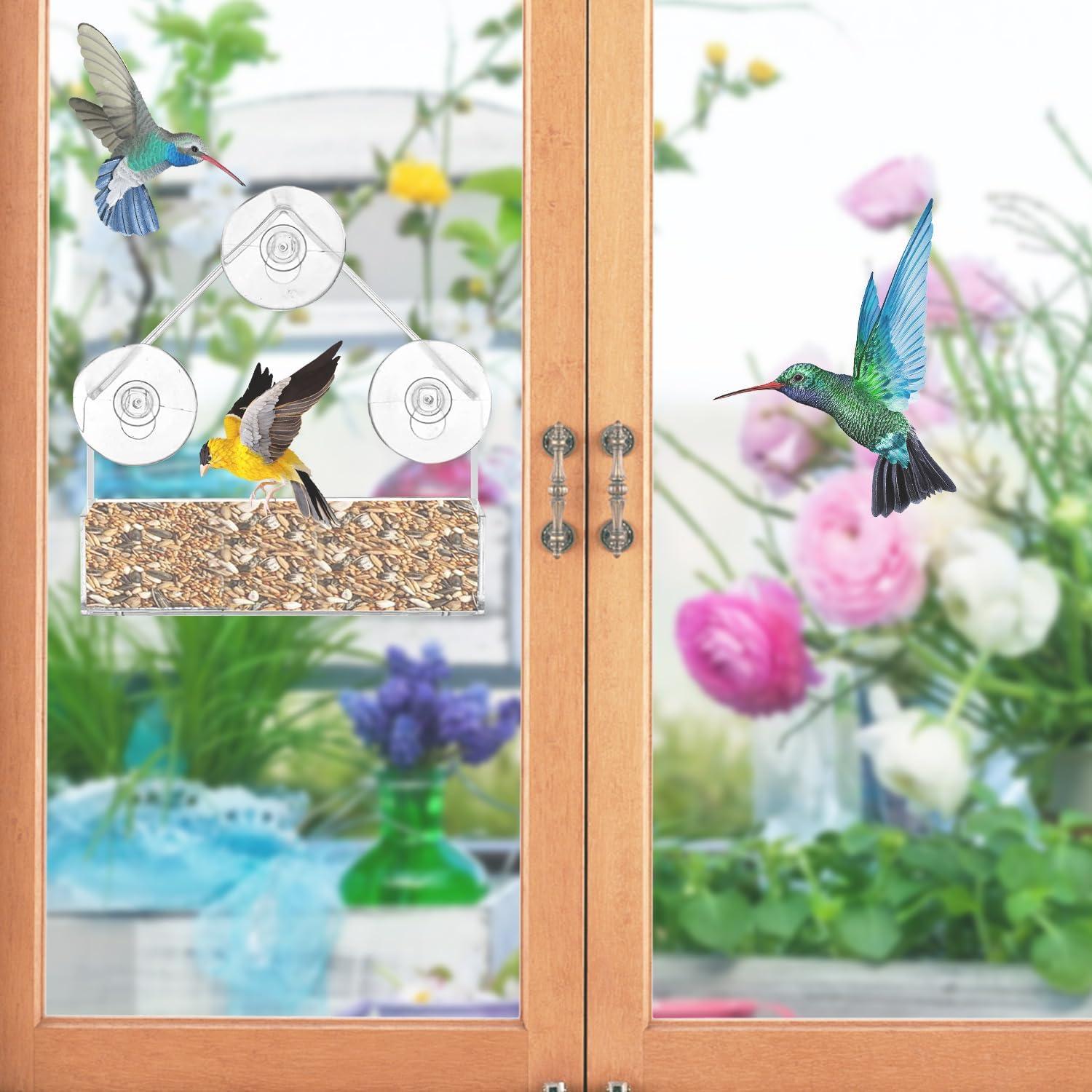 Vogelhaus Fenster Futterhaus Vögel Saugnapf Acryl Wetterschutz
