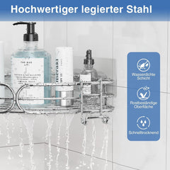 Duschablage Eckregal ohne Bohren 2er-Pack Edelstahl mit Haken