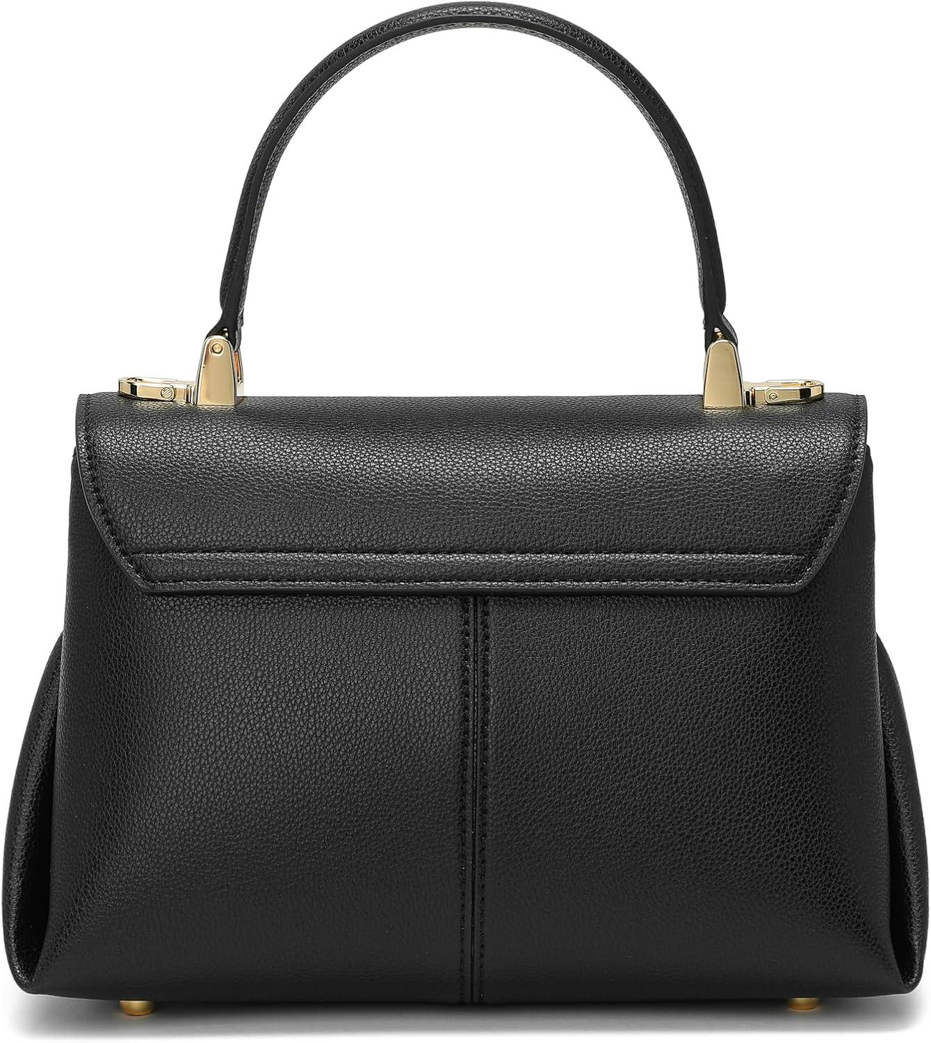 Leder Handtasche Damen Klein Crossbody Umhängetasche Schwarz