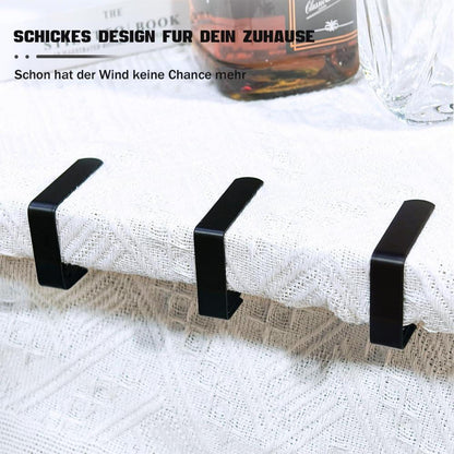 Tischdeckenklammern Edelstahl 8 Stück Schwarz Tischklammern
