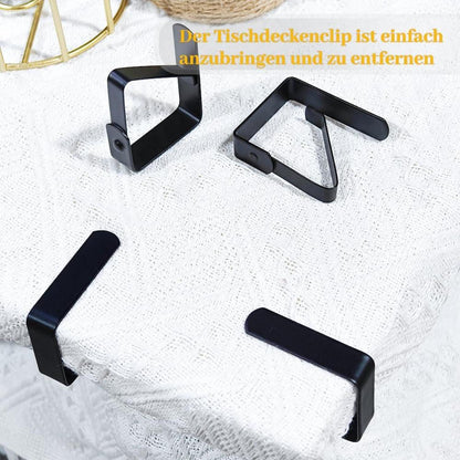 Tischdeckenklammern Edelstahl 8 Stück Schwarz 5x4cm Tischklammern stabil