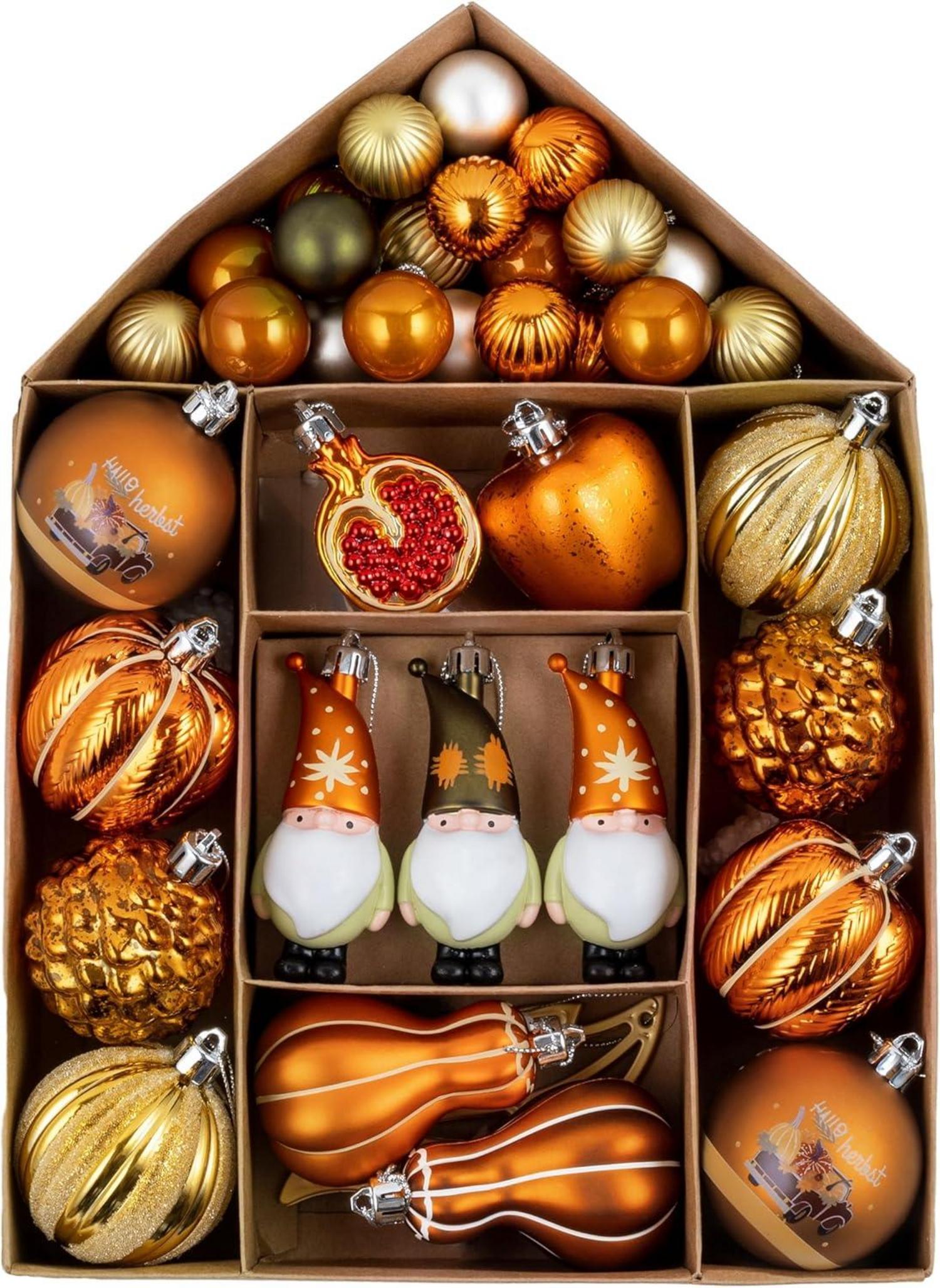 Herbstdeko Kunststoffkugeln Halloween Geschenk 40 Stück 3-12cm