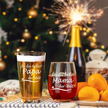 Personalisiertes Weinglas und Bierglas Set mit Gravur für