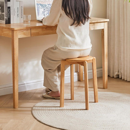 Massivholz Barhocker Set (4er) – Stapelbar & Platzsparend