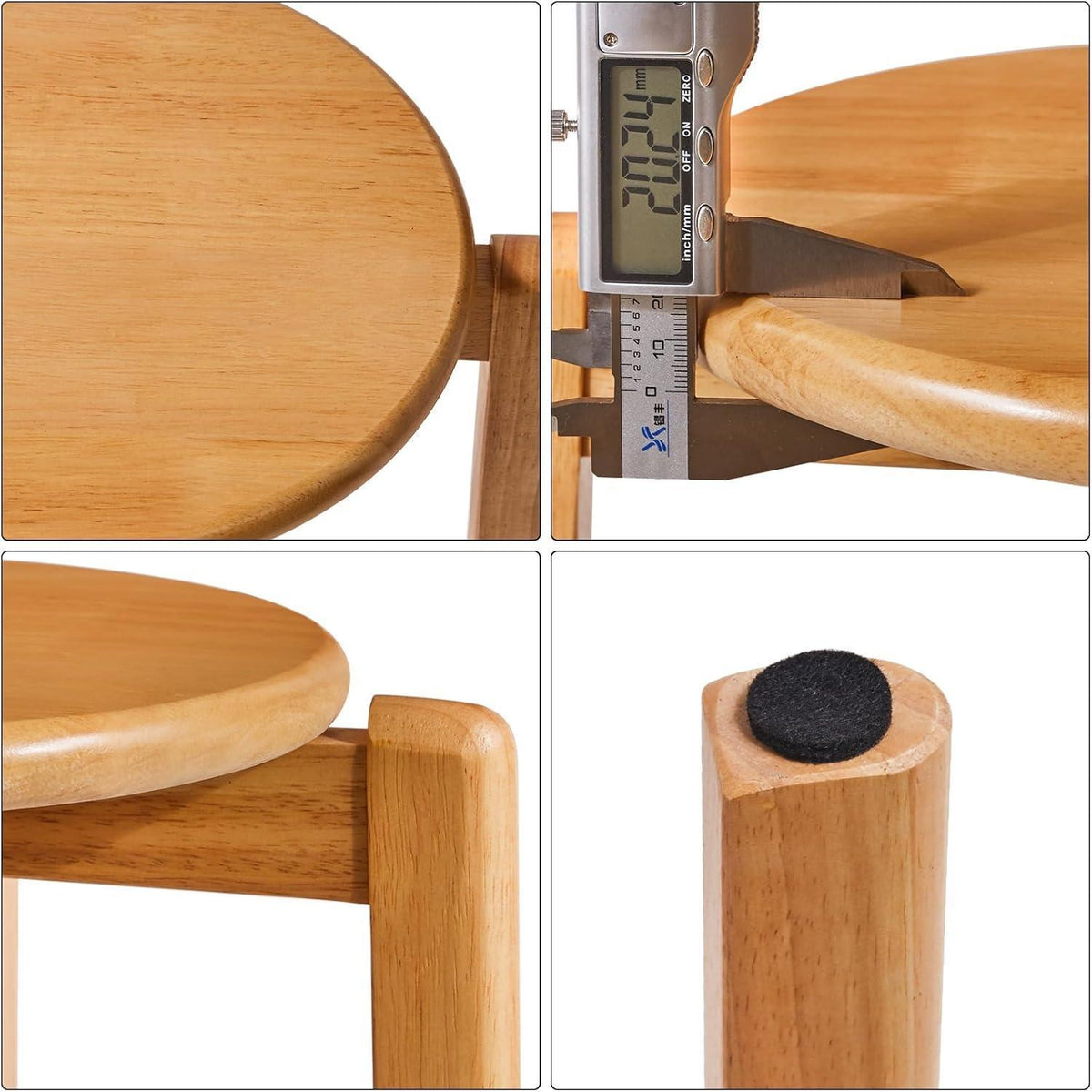 Massivholz Barhocker Set (4er) – Stapelbar & Platzsparend