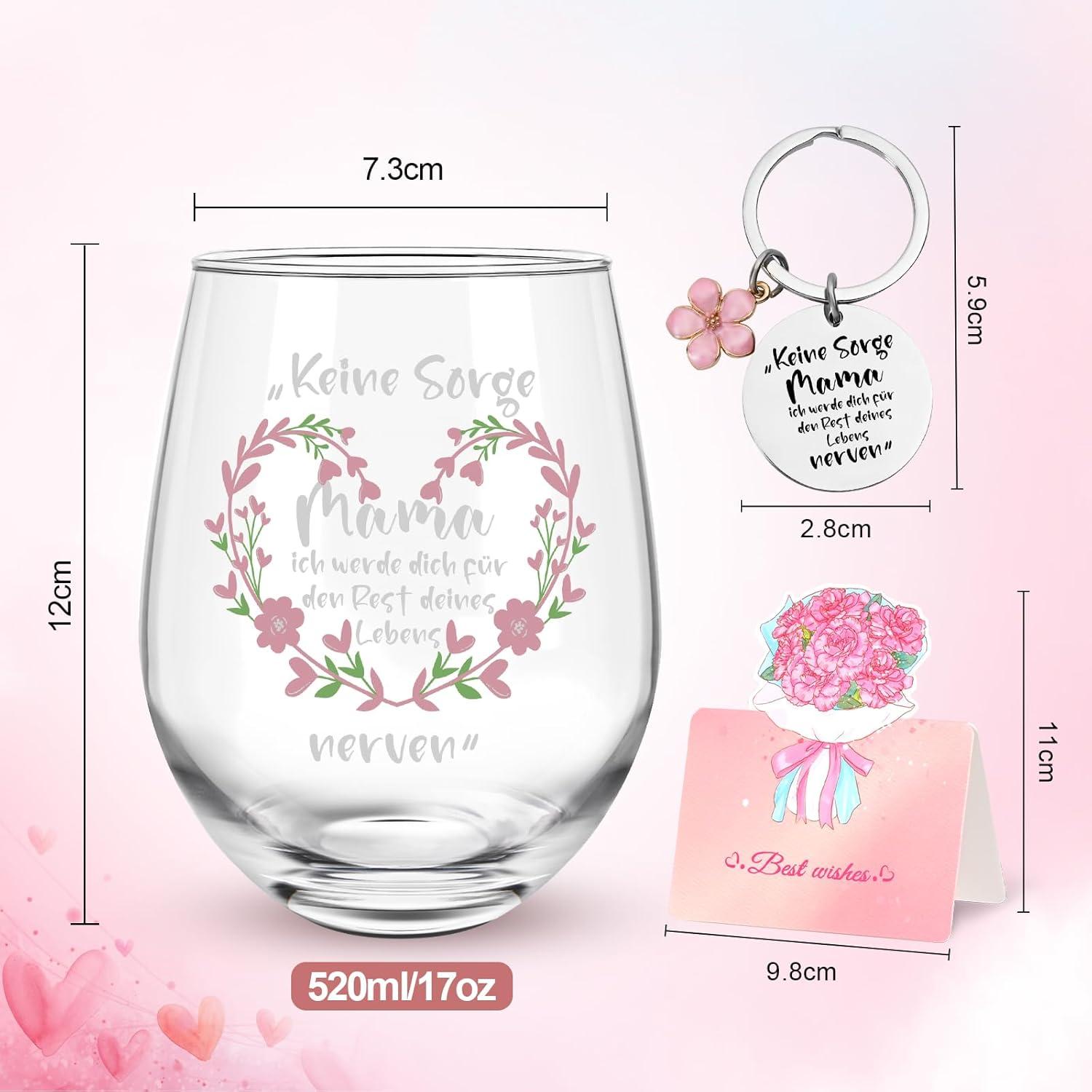 Weinglas für Mama Muttertag Geburtstagsgeschenk 520ml 17oz