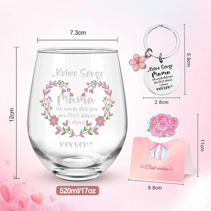 Weinglas für Mama Muttertag Geburtstagsgeschenk 520ml 17oz