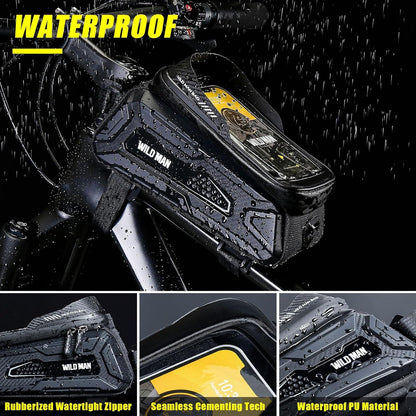 Wasserdichte Fahrradtasche Rahmen mit Touchscreen für Smartphones bis