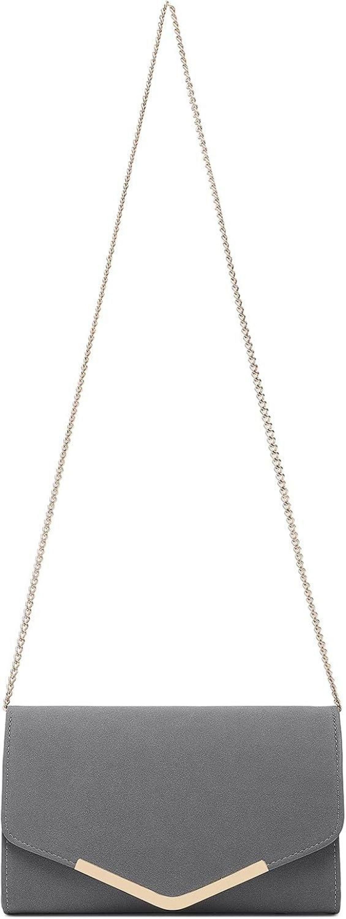 Miss Lulu Damen Umschlag Clutch Abendtasche mit Kette für