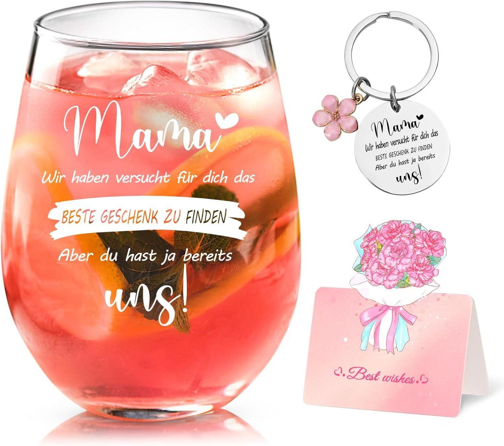 Personalisiertes Weinglas für Mutter 520ml - Mama Geschenk Weihnachten