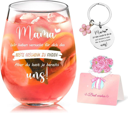 Personalisiertes Weinglas für Mutter 520ml - Mama Geschenk Weihnachten