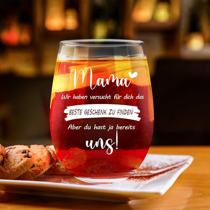 Personalisiertes Weinglas für Mutter 520ml - Mama Geschenk Weihnachten
