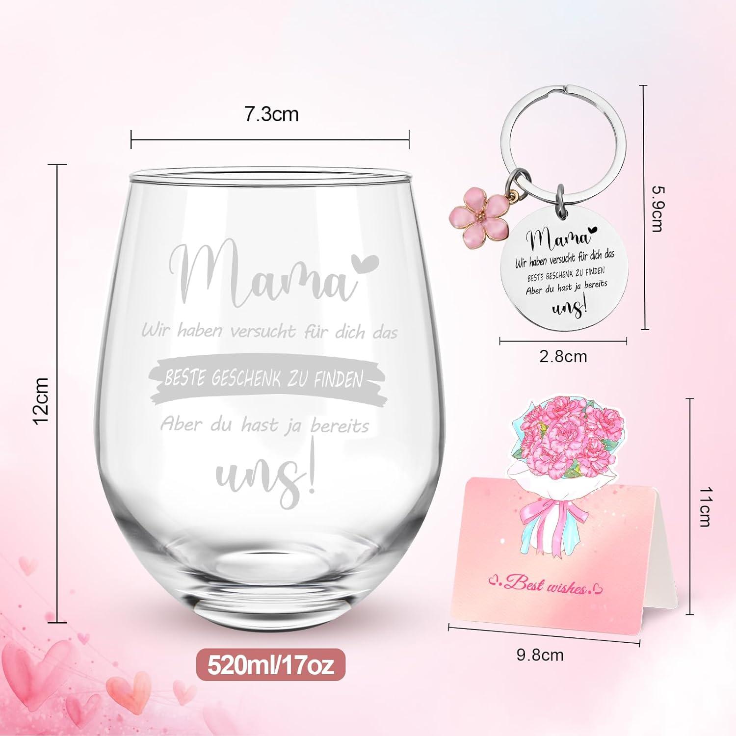Personalisiert Weinglas Geschenk Mutter Beste Mama Weihnachten 520ml