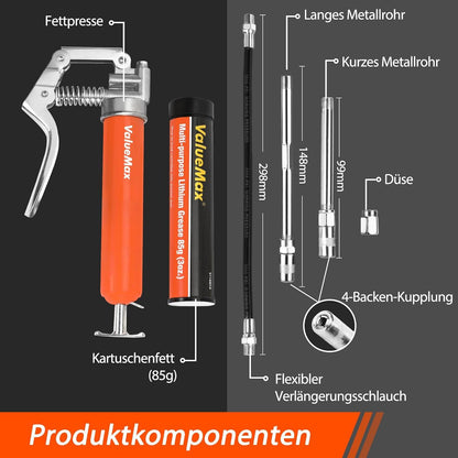 Mini Einhand Fettpresse 3000psi Pistolengriff Flexschlauch