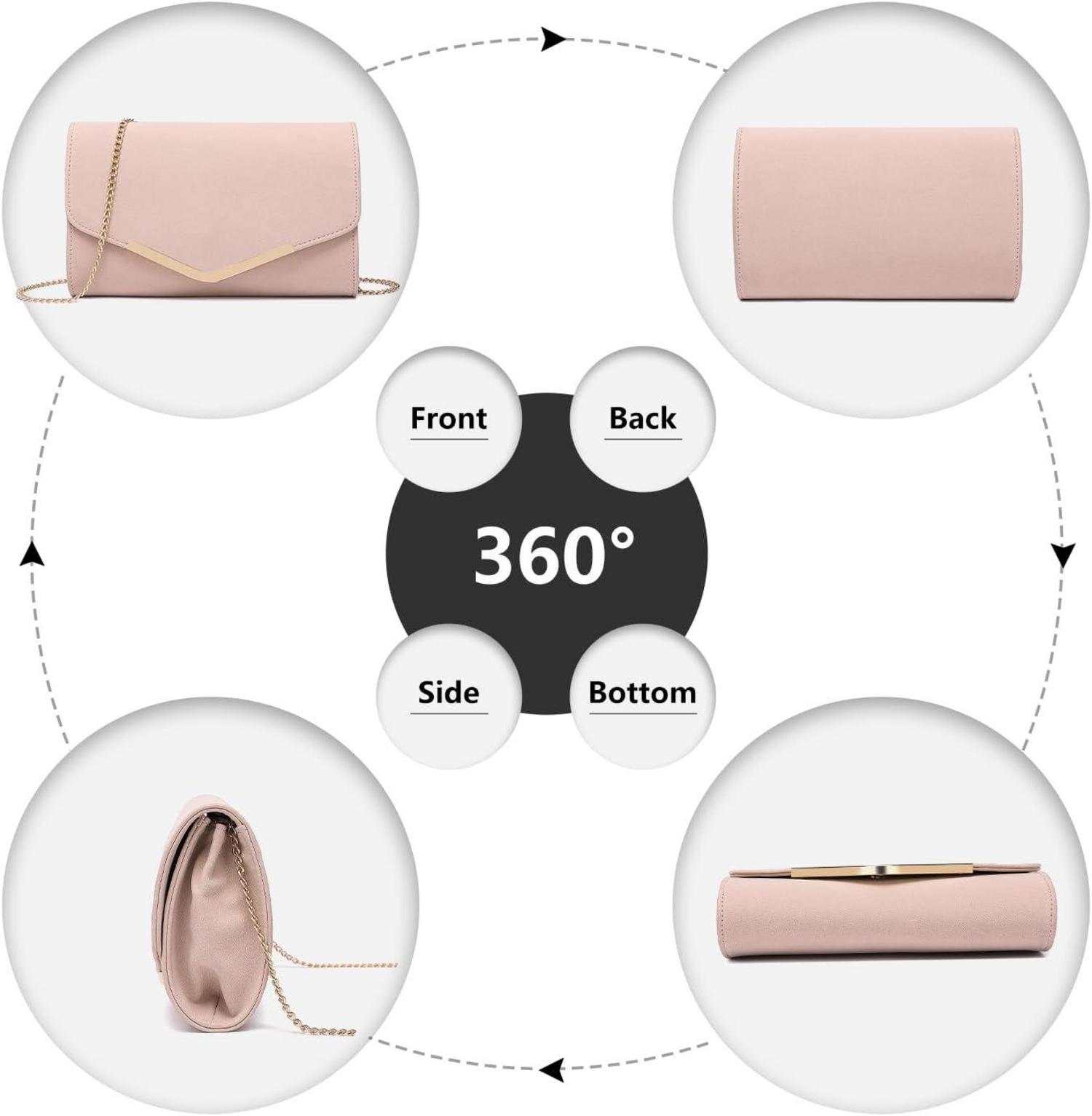 Miss Lulu Damen Umschlag Clutch Abendtasche Elegant mit Kette