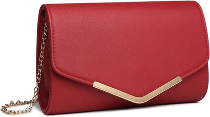 Elegante Miss Lulu Umschlag-Clutch mit Kette für Anlässe