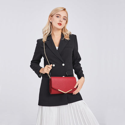 Miss Lulu Damen Umschlag Clutch Abendtasche mit Kette, elegant für Hochzeit Party
