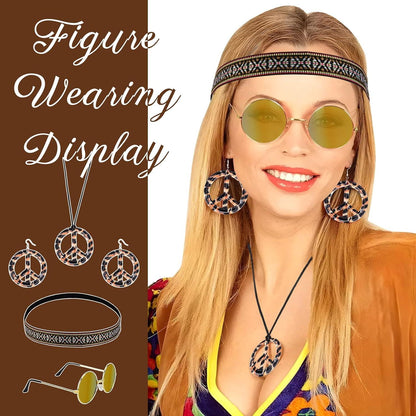 Hippie Fransenweste Sonnenbrille 70er Jahre Damen Outfit XXL