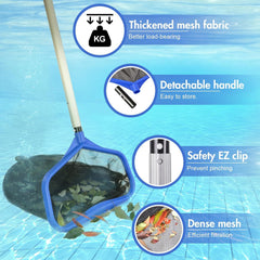 Poolkescher mit doppeltem tiefen Netz zur Schwimmbadreinigung