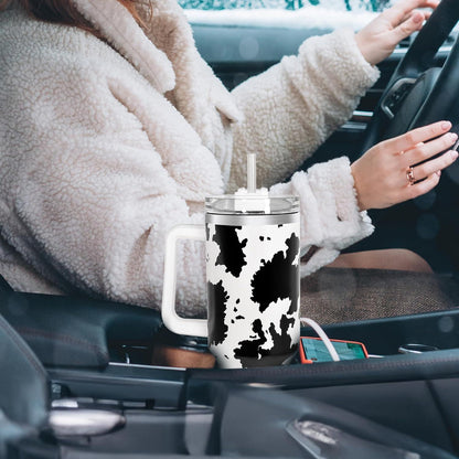 Thermobecher mit Strohhalm und Henkel 1,2L Auslaufsicher Edelstahl