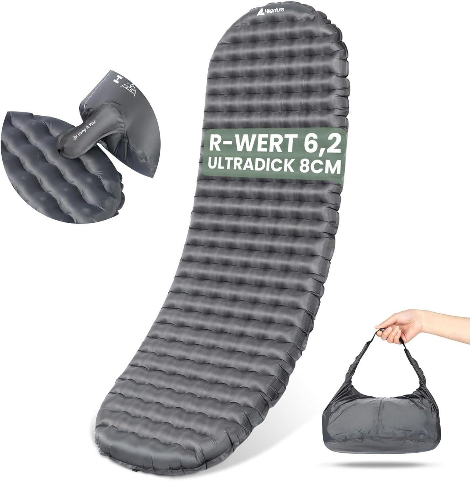 Camping Isomatte Ultraleicht 8cm Dicke Aufblasbare Luftmatratze 4