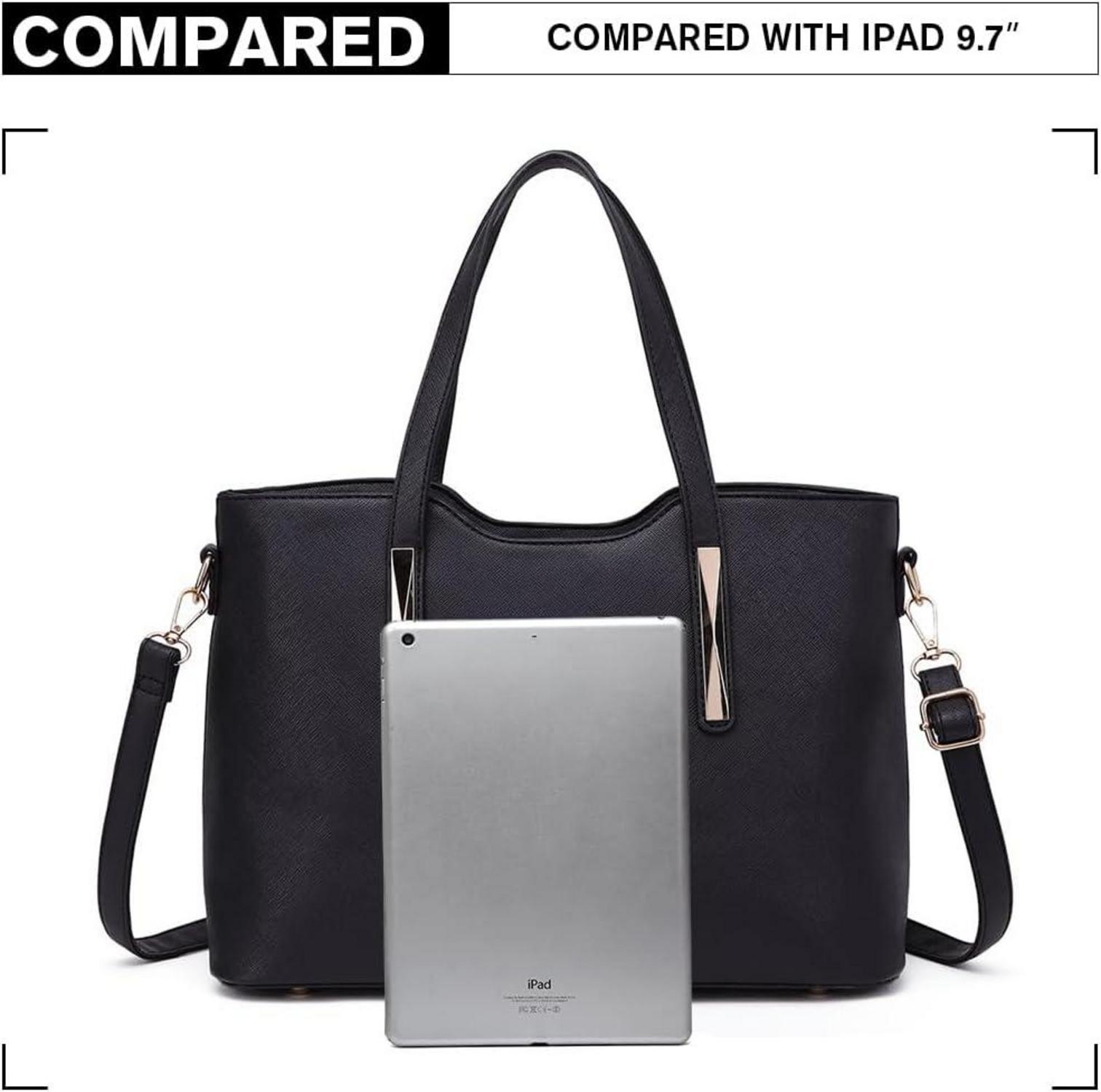 Miss Lulu Damen Handtasche Shopper Schultertasche Set mittelgroß PU-Leder