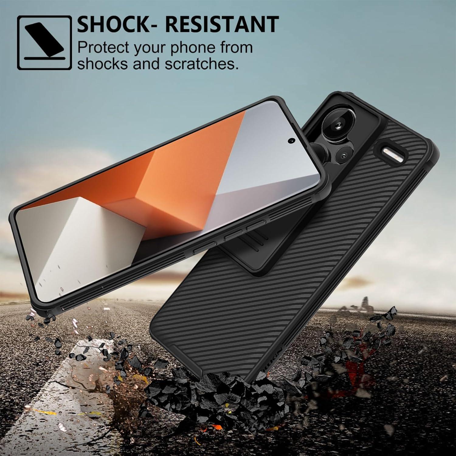 Xiaomi Redmi Note 13 Pro+ Handyhülle Schwarz Slide Camera 6,67 Zoll