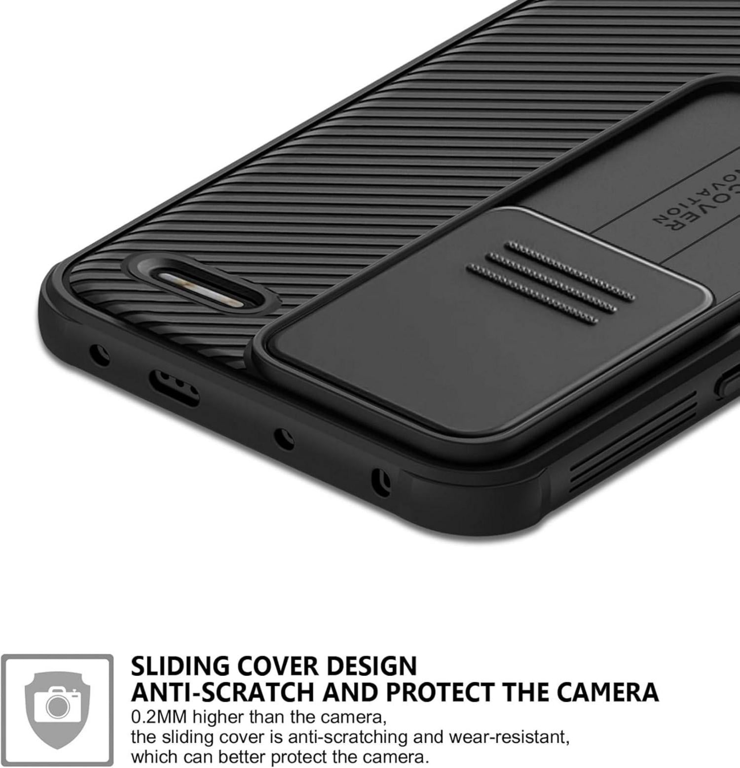 Xiaomi Redmi Note 13 Pro+ Hülle Schwarz Slide Camera Kameraschutz