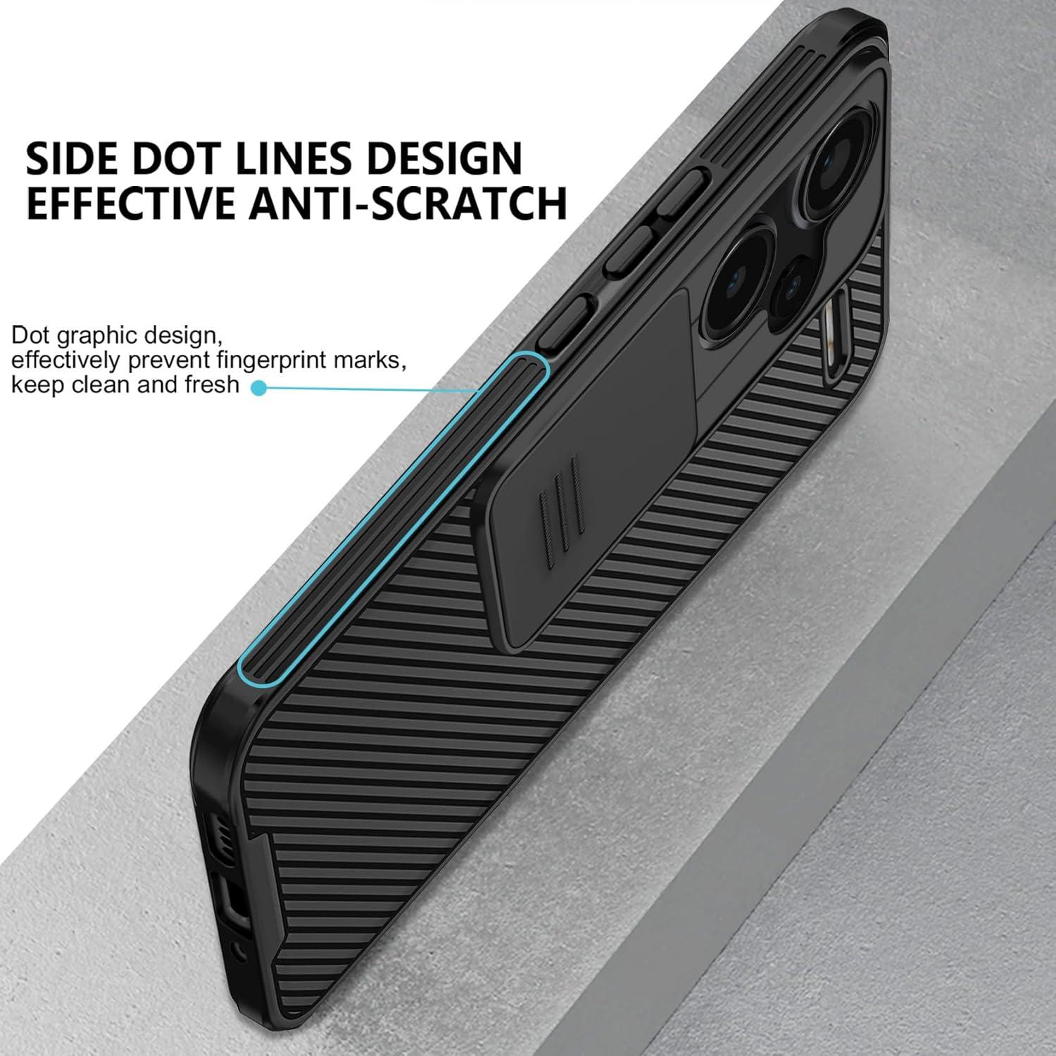 Xiaomi Redmi Note 13 Pro+ Hülle Schwarz Slide Camera Kameraschutz