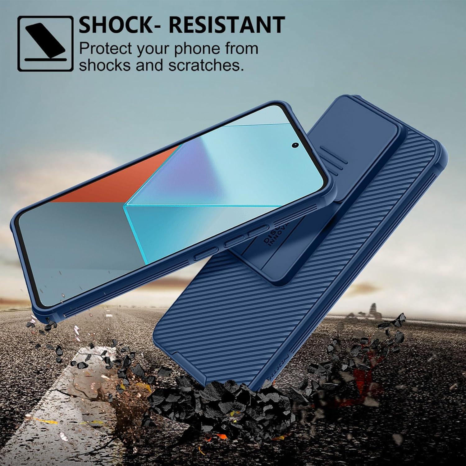 AROYI Xiaomi Redmi Note 13 Pro 5G Hülle Blau Kameraschutz Slide Camera 6,67 Zoll