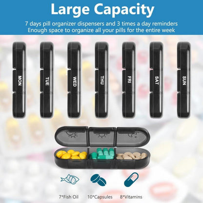 ACWOO Tablettenbox 7 Tage Medikamentenbox 3 Fächer BPA-frei