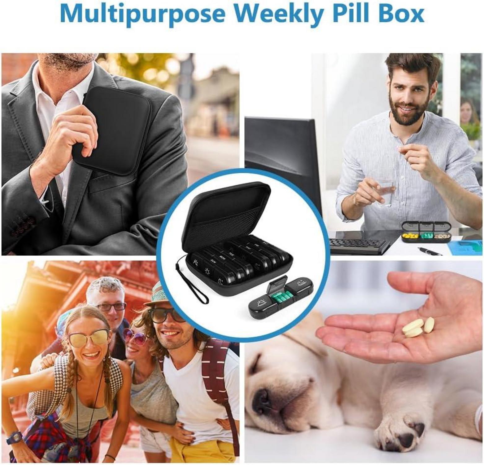 Tablettenbox 7 Tage Morgens Abends Medikamentenbox Pillendose 3 Fächer