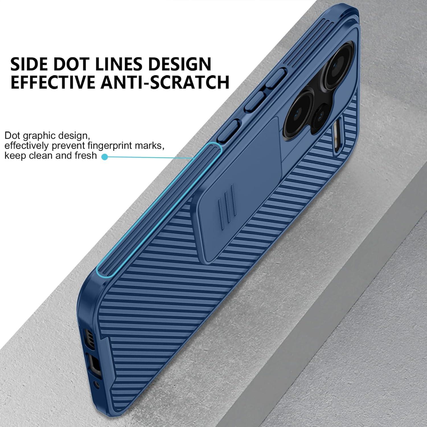 AROYI Xiaomi Redmi Note 13 Pro+ 5G Hülle Slide Camera Kameraschutz Blau