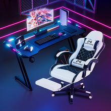 Gaming Schreibtisch 120x60cm LED Carbon Fiber RGB Tisch 384