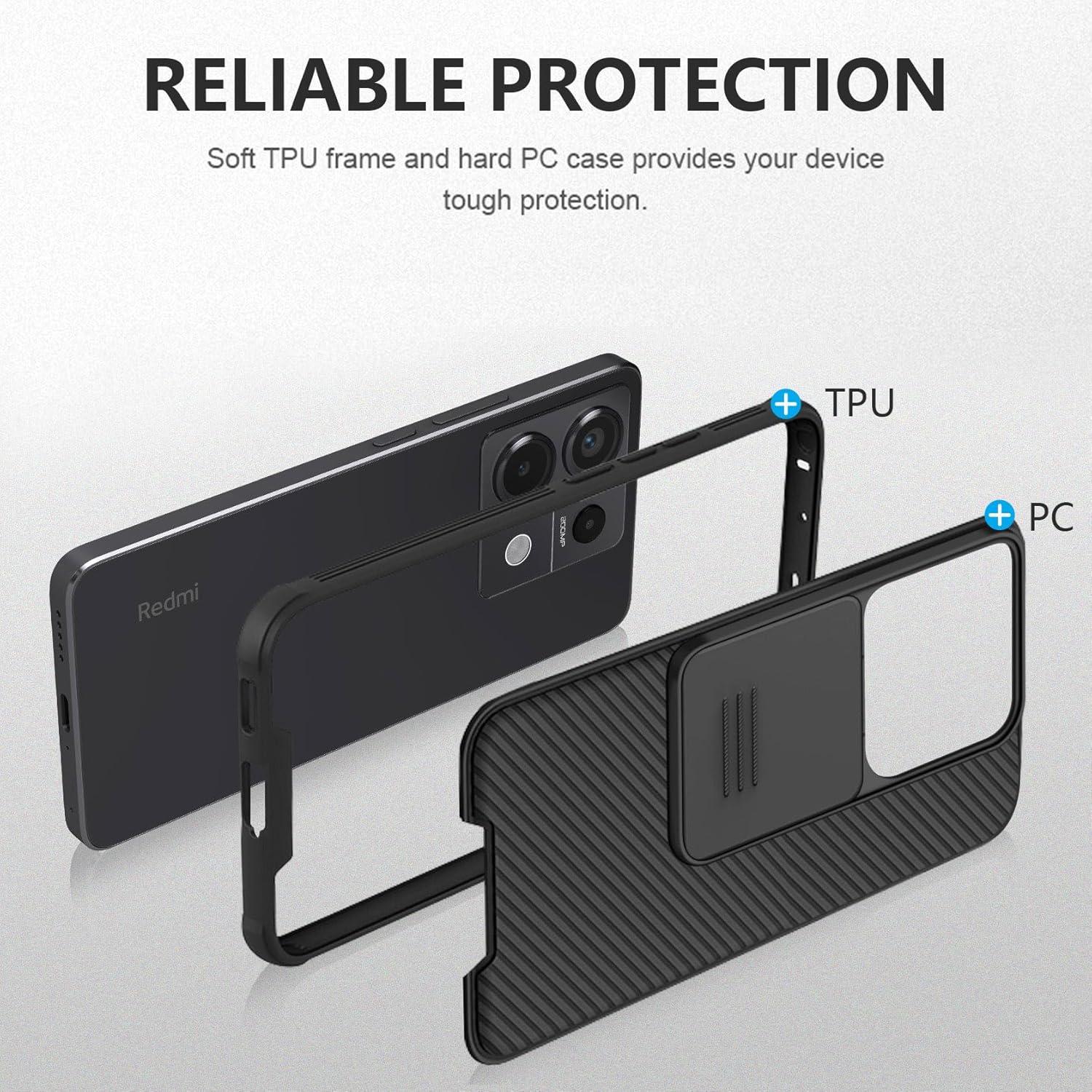 Handyhülle Xiaomi Redmi Note 13 Pro 5G Poco X6 Kameraschutz Schwarz