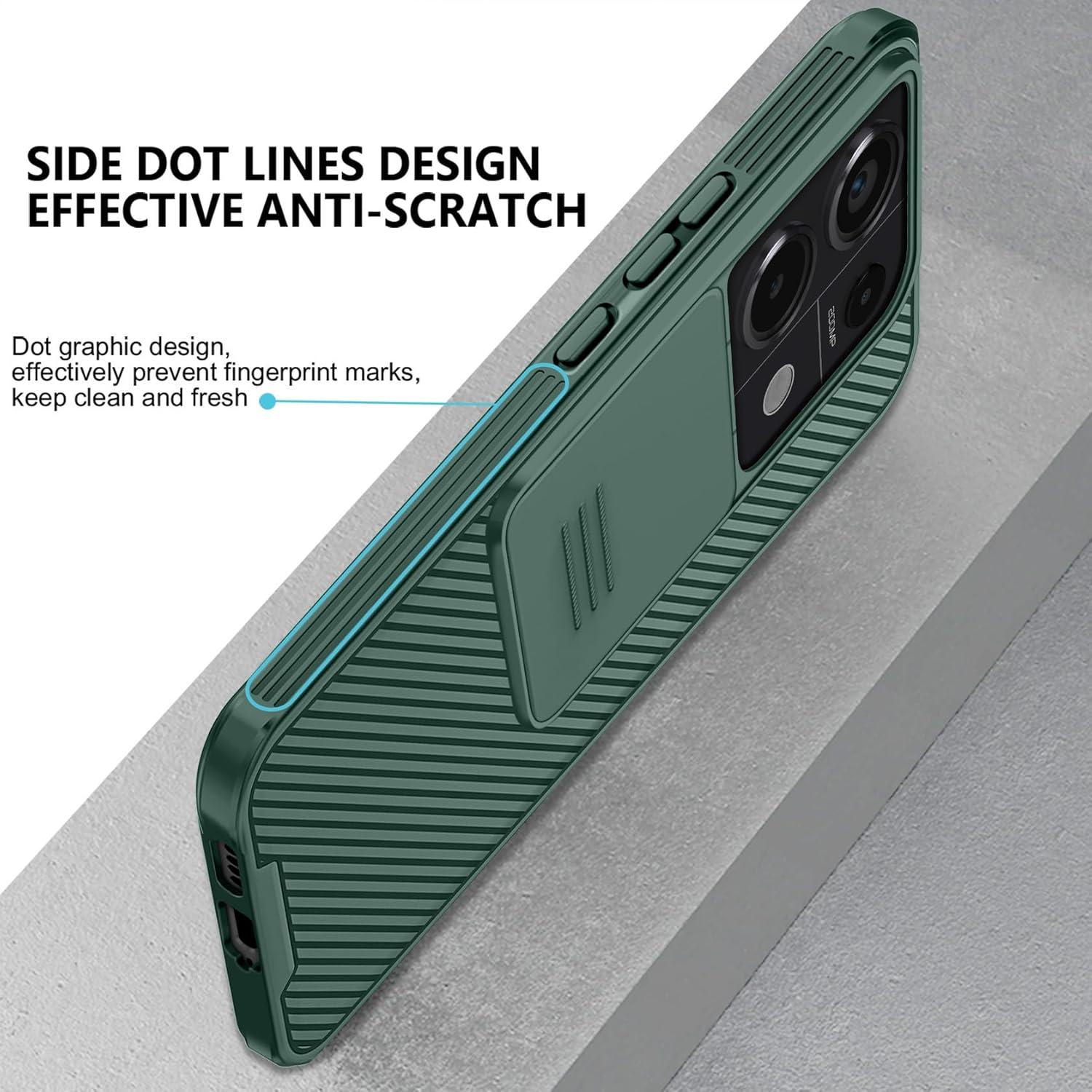 AROYI Xiaomi Redmi Note 13 Pro 5G Hülle Kameraschutz Slide Camera Grün