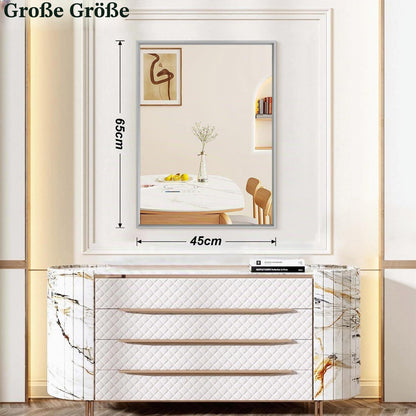 Moderner Wandspiegel 65x45cm mit Metallrahmen – Grau