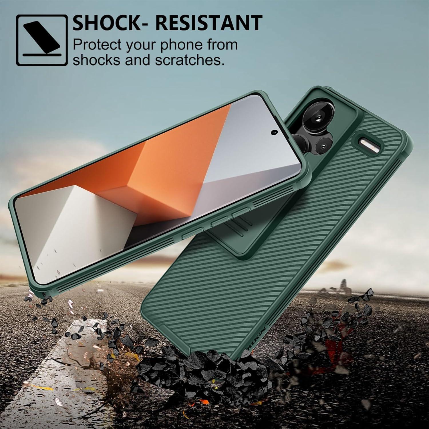 AROYI Xiaomi Redmi Note 13 Pro+ Hülle Slide Kamera Schutz Grün