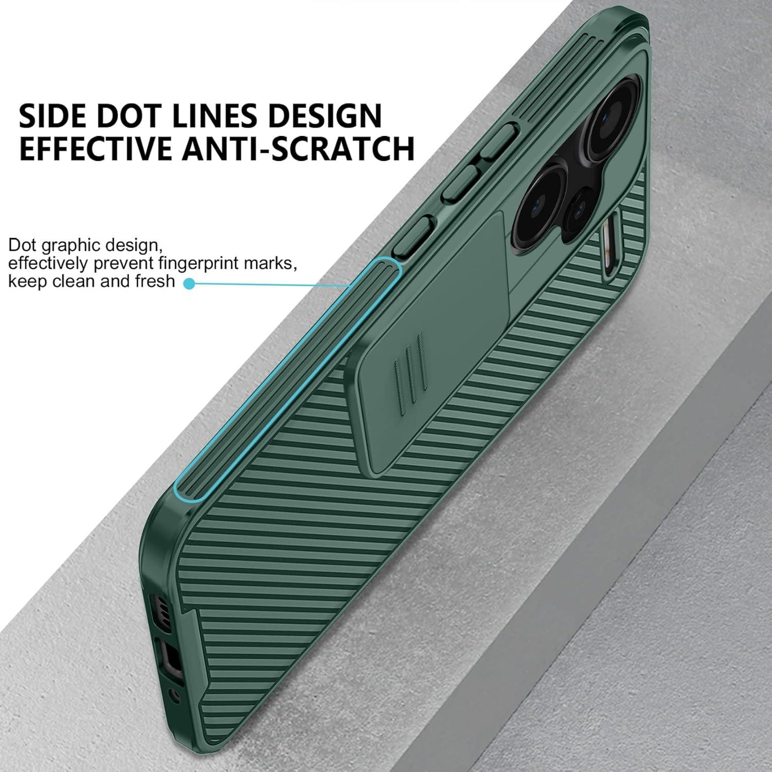 Xiaomi Redmi Note 13 Pro+ 5G Hülle Slide Camera Kameraschutz Grün
