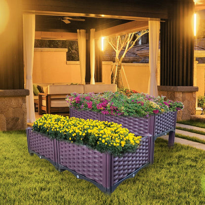 Hochbeet Pflanzkasten für Garten Balkon Hof, 80x80x37 cm, Kunststoff
