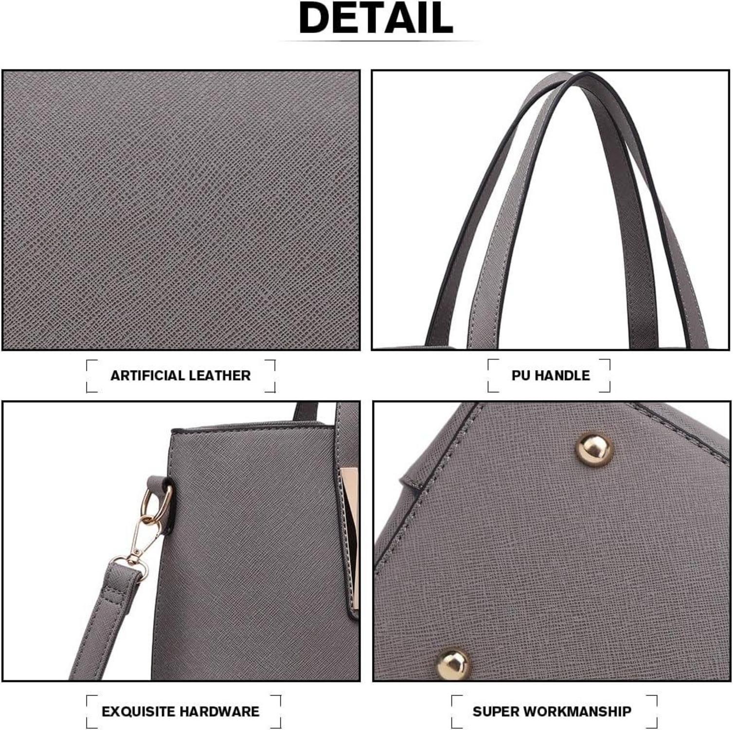 Miss Lulu Damen Handtasche Schultertasche Set PU Leder