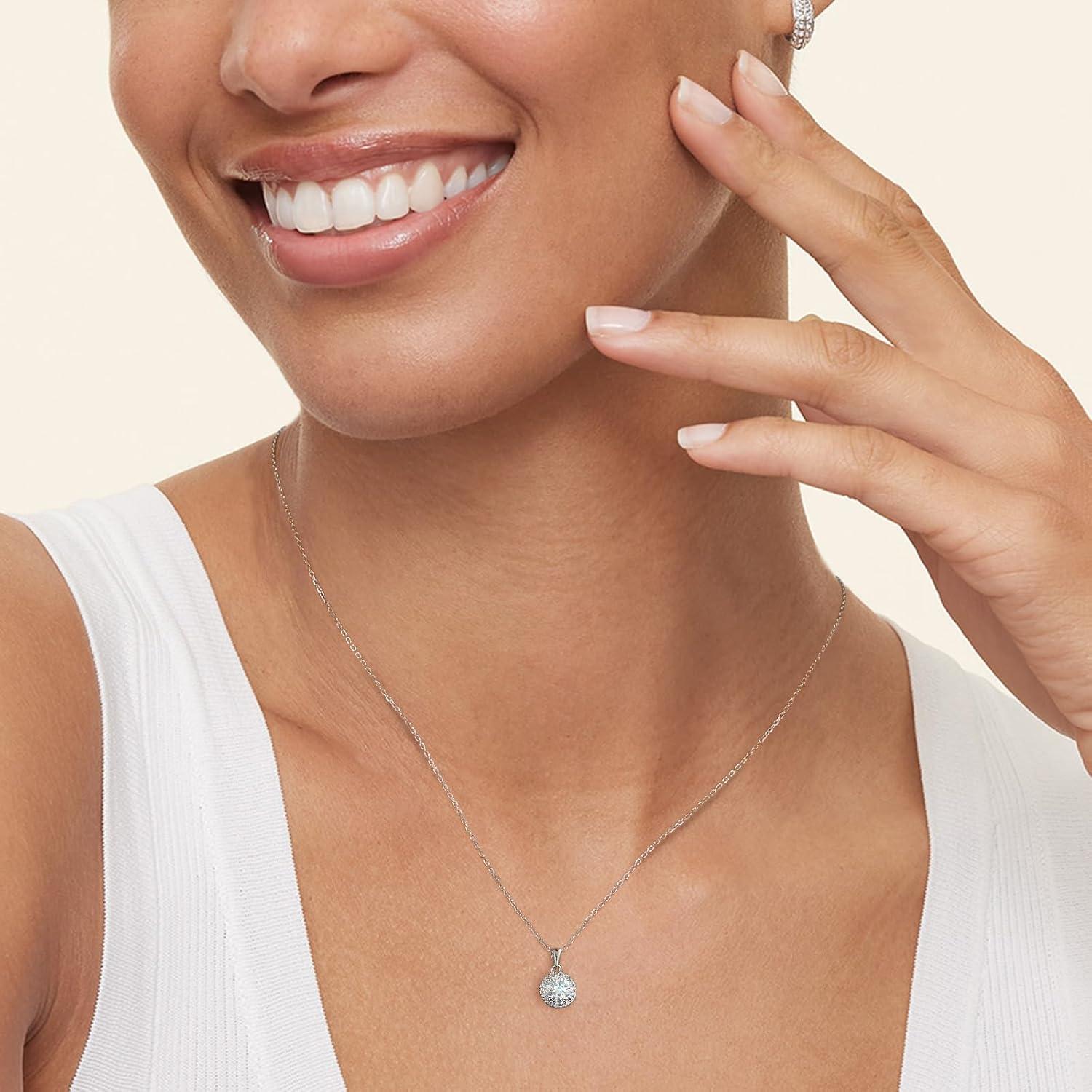 Moissanite Anhänger Kette Silber 925 Damen VVS1 D VVS1