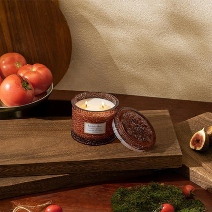 Duftkerze Tomate und Wein, große 2-Docht-Sojakerze 340g