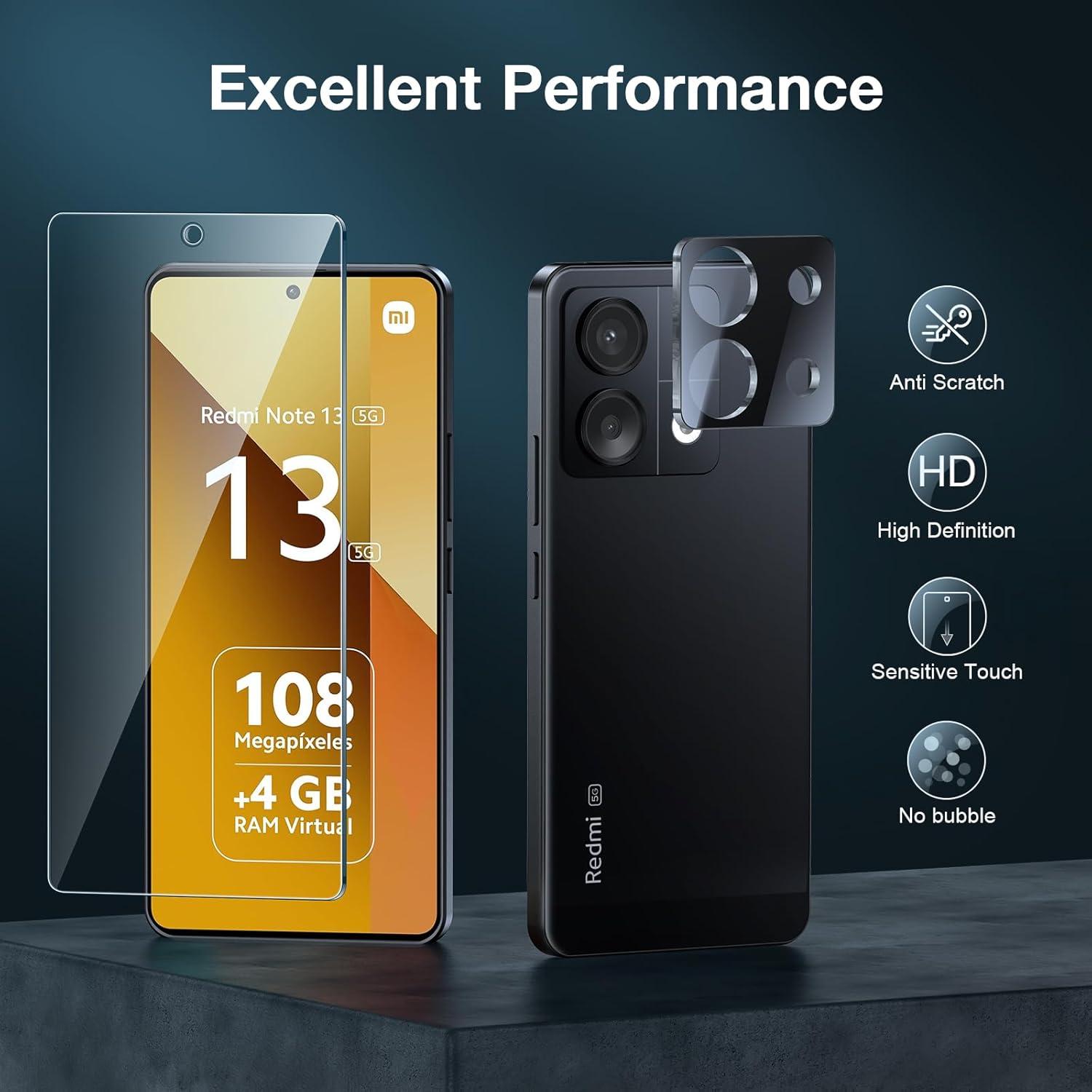 Xiaomi Redmi Note 13 5G Panzer Schutz Glas 3+3er Set 9H Härte Folie