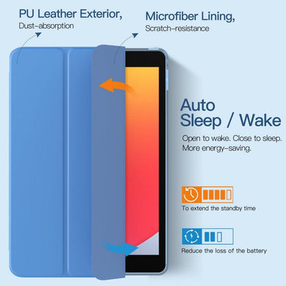 Schutzhülle für iPad 10,2 Zoll, Ultra Dünn Smart Cover, Blau Welle