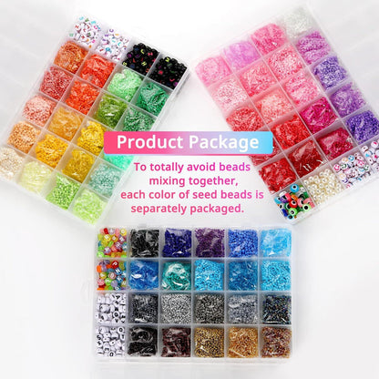 Funtopia 36600 Stück Perlen Set 2mm für Armbänder Kinder DIY