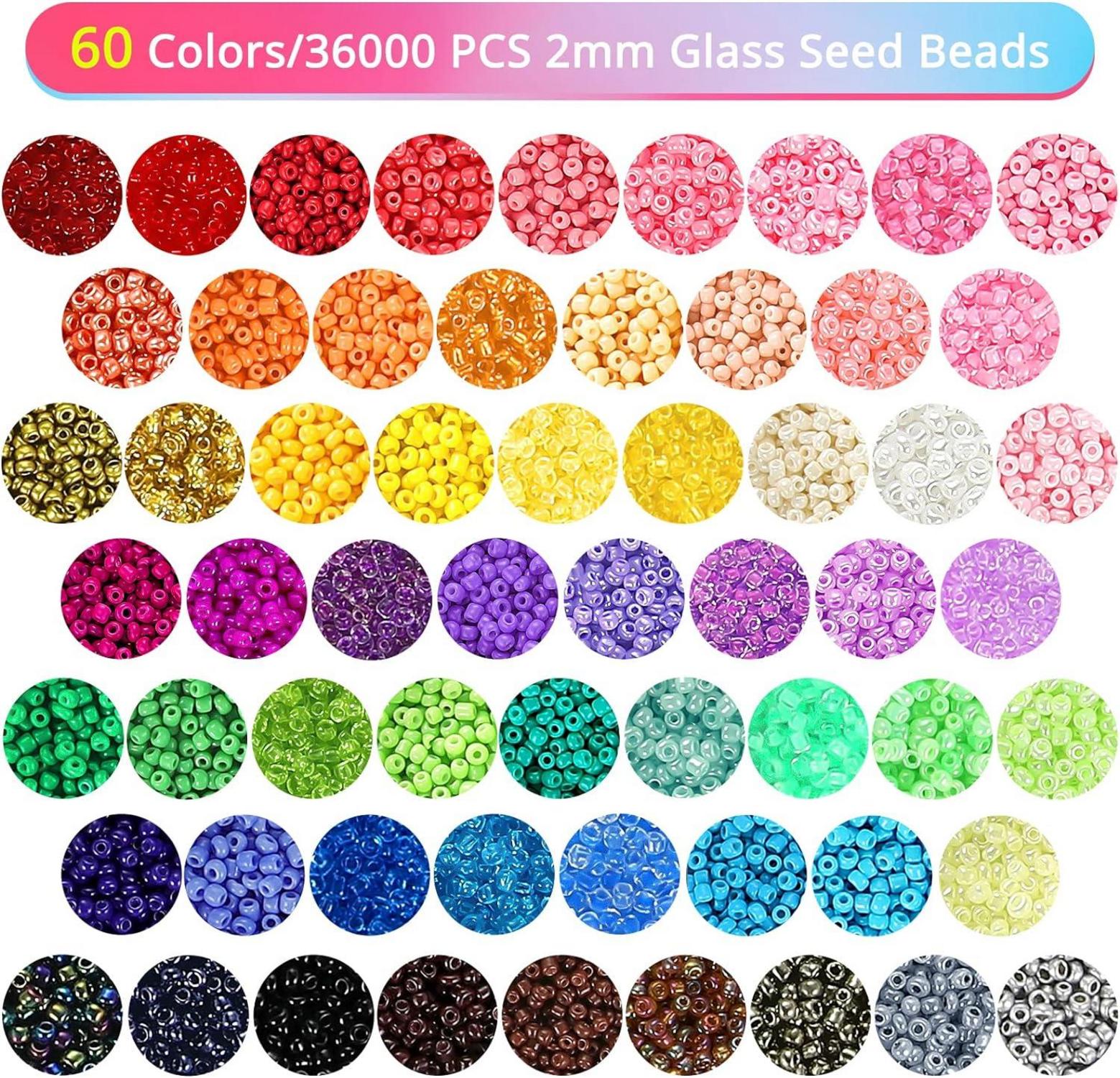 Funtopia DIY Armband Perlen Set 36600 Stück 60 Farben 2mm