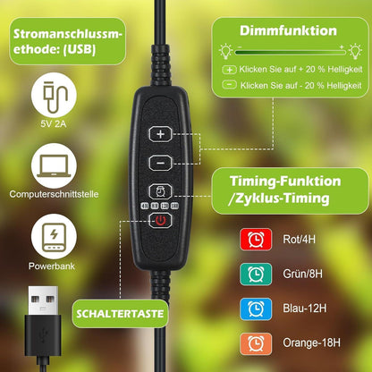 Anzucht Gewächshaus Pflanzkasten Wärmematte und Lampen 6stk