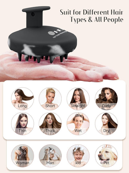 HEETA Kopfhaut Massagebürste Silikon Haar Massagebürste Schwarz